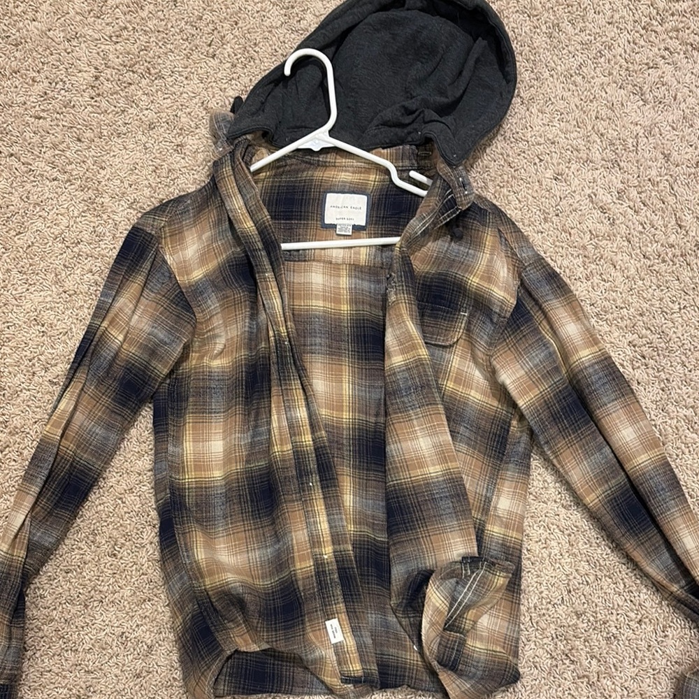 American eagle flannel with removable hood